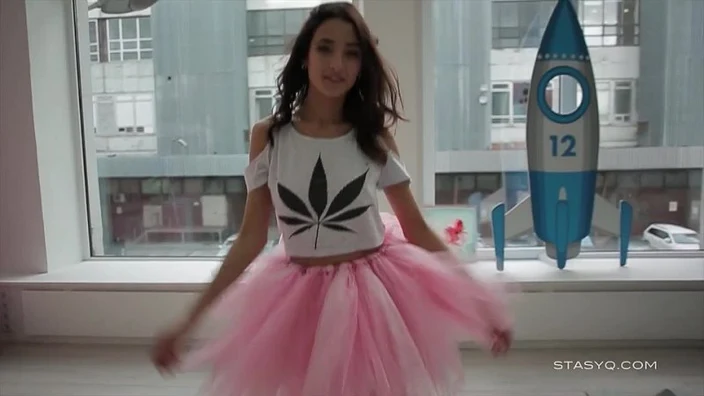 STASYQ Beautiful Sveta dancing wearing a pink ballerina