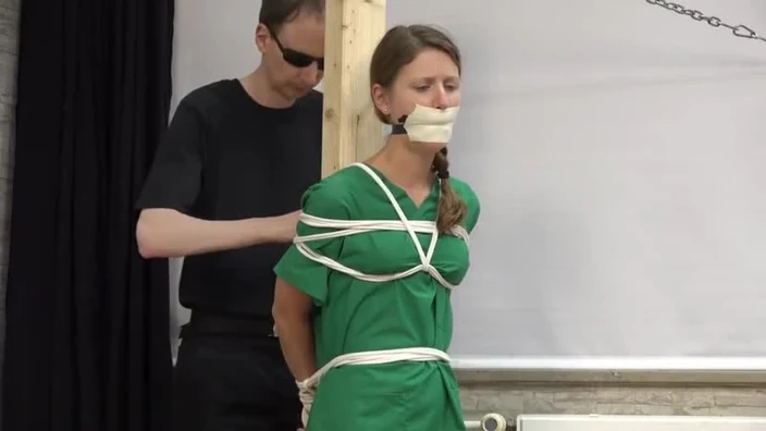 Nurse in Scrubs is Bound, Gagged, Blindfolded Txxx.com