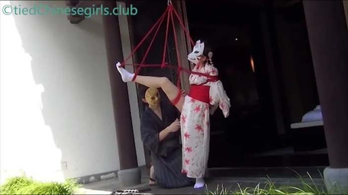 Kimono girl shibari
